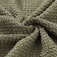 Waffle-Knit Button Up Drawstring Hoodie