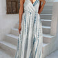 Printed Surplice Adjustable Spaghetti Strap Maxi Dress