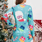 Christmas Element V-Neck Long Sleeve Mini Dress
