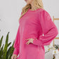 Celeste Full Size Striped Round Neck Lantern Sleeve Top