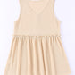 Decorative Button V-Neck Waffle-Knit Babydoll Tank