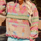 Printed Zip-Up Long Sleeve Hoodie