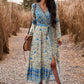 Bohemian Surplice Neck Slit Dress