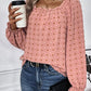 Swiss Dot Square Neck Flounce Sleeve Blouse