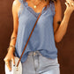 Swiss Dot Lace Trim V-Neck Tank