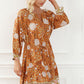 Floral Cutout Tied Front Mini Dress