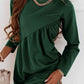 Ruched Round Neck Long Sleeve Dress