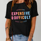 Slogan Graphic Cuffed Sleeve Tee