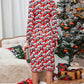 Christmas Element Print Long Sleeve Dress