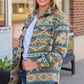 Geometric Button Down Collared Jacket