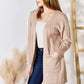 Hailey & Co Full Size Cable-Knit Pocketed Cardigan
