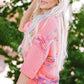 Full Size Heathered Round Neck Half Sleeve Sweater