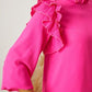 Frill Ruffled Three-Quarter Sleeve Blouse