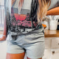 Waffle-Knit Printed Half Sleeve Top and Shorts Set