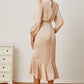 Mock Neck Ruffled Asymmetrical Dress