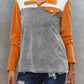 Color Block Collared Sweatshirt with Pockets