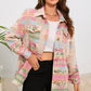 Geometric Button Down Collared Jacket