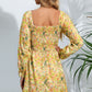 Floral Smocked Square Neck Dress