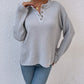 Quarter-Button Slit Sweater