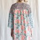 Animal Print Floral Three-Quarter Sleeve Cardigan
