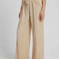 Fringe Hem Wide Leg Long Pants
