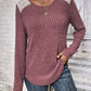 Round Neck Ribbed Long Sleeve T-Shirt