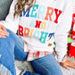 MERRY AND BRIGHT Cable Knit Pullover Sweatshirt