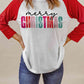 MERRY CHRISTMAS Graphic Raglan Sleeve T-Shirt