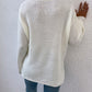 Quarter-Button Slit Sweater