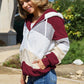 Striped Zip Up Drawstring Hooded Jacket