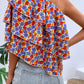 Floral Layered One-Shoulder Blouse