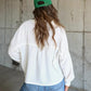 Ribbed Collared Neck Button Up Jacket