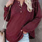 Buttoned Drop Shoulder Top