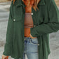 Pocketed Button Up Droppped Shoulder Jacket