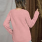 Openwork Round Neck Raglan Sleeve Sweater
