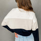 Color Block Round Neck Long Sleeve Sweatshirt