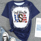 GOD BLESS THE USA Printed Tee Shirt