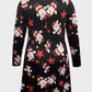 Plus Size Santa Printed Round Neck Dress