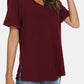 V-Neck Short Sleeve Slit T-Shirt