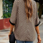 Geometric Print Notched Blouse