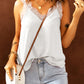 Swiss Dot Lace Trim V-Neck Tank