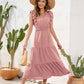 Tiered Ruffled V-Neck Cap Sleeve Dress