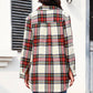 Plaid Button Up Collared Neck Shacket