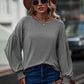 Round Neck Dropped Shoulder Flounce Sleeve T-Shirt