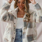 Collared Button Up Plaid Coat