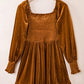 Square Neck Smocked Ruffle Hem Dress