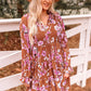 Floral Flounce Sleeve Tiered Dress