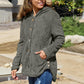 Button Up Long Sleeve Hooded Jacket