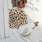 Leopard Half-Zip Dropped Shoulder Hoodie