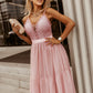 Lace Adjustable Spaghetti Strap Tiered Dress